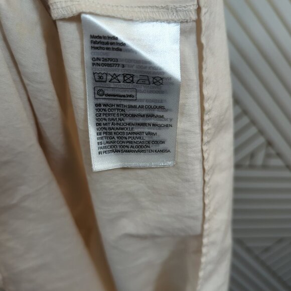 H&M Women's Beige Smocked Bandeau Dress Strapless Midi Summer Size Large - Picture 8 of 8